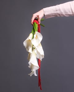 Clean White Calla Lily Bridal Bouquet with Satin Ribbon Florists - Featured