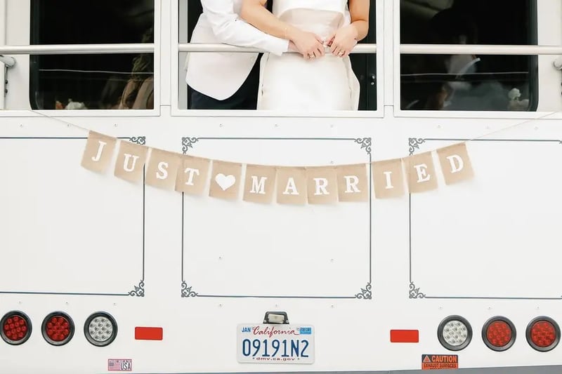 Vintage White Trolley for Livermore Valley Weekend Weddings - Gallery image