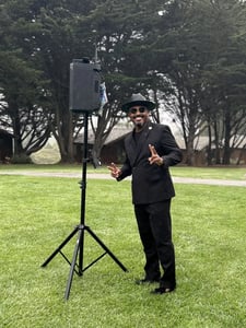 Five-Hour Reception DJ MC with Sound and Dance Floor Lighting