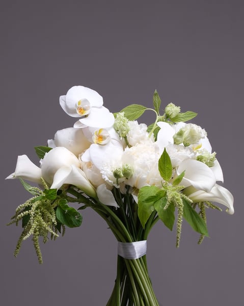 White Opera All-White Bridal Bouquet & Matching Boutonnière - Gallery image