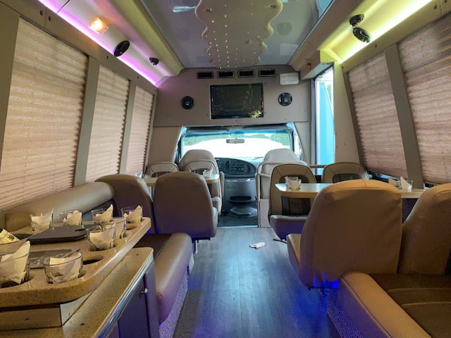 18 Passenger Luxury Limo Bus Luxury Rental for Group Celebrations - Gallery image