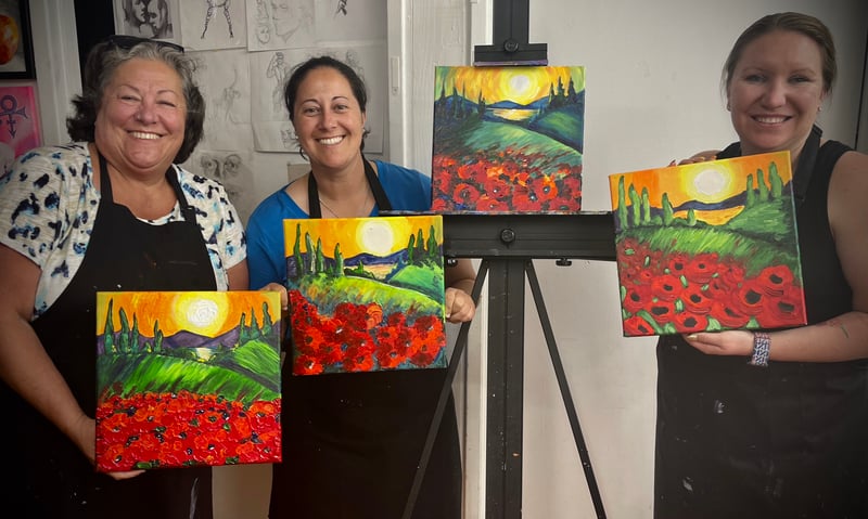 Step by Step Paint and Sip Party Taught by a Professional Artist - Gallery image