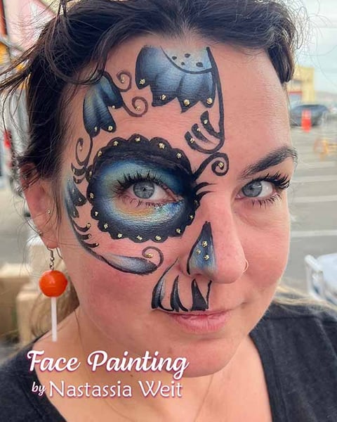 Day of the Dead Sugar Skull Face Painting (1 Artist, 2-4h) - Gallery image