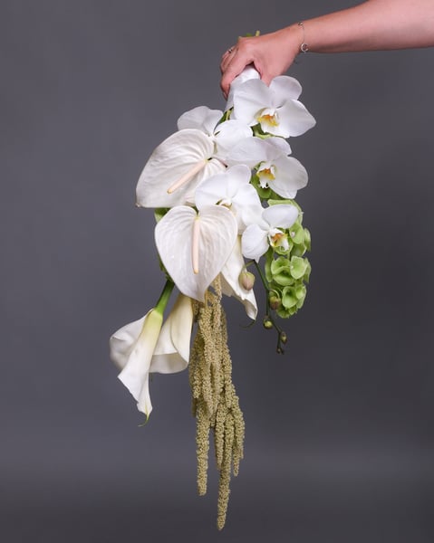 Cascading White and Green Bridal Bouquet with Anthuriums - Gallery image