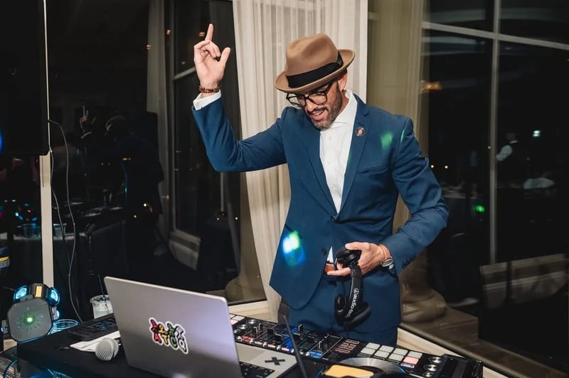 Wedding DJ MC Ceremony and Reception with Mics and Lights - Featured image