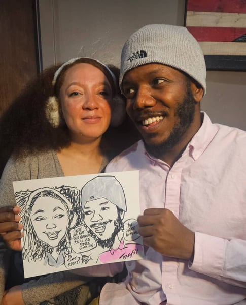 Surprise Marriage Proposal Caricature Artist for Engagement and - Gallery image