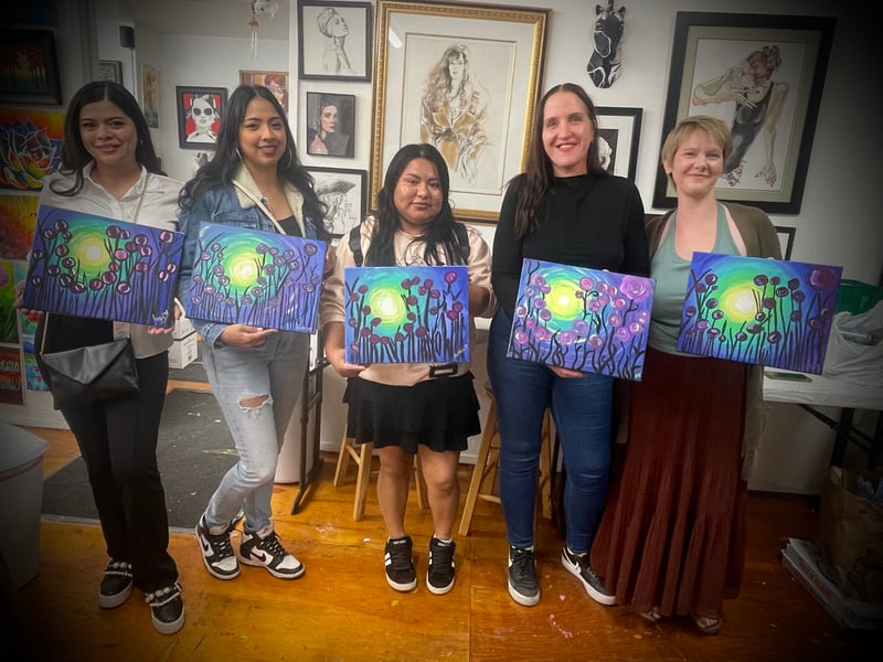 Step by Step Paint and Sip Party Taught by a Professional Artist - Gallery image