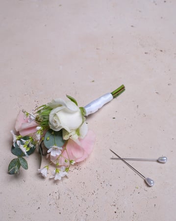 Soft White and Blush Bridal Bouquet with Peonies and Sweet Peas - Anniversary - Featured image