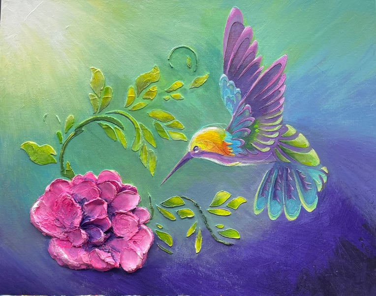 Textured Butterfly Acrylic Painting Class for Beginners and Teams - Gallery image