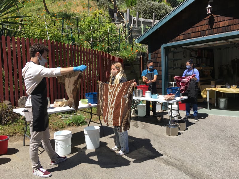 Natural Dye Scarf Workshop with Foraged Plants in a Garden Studio - Gallery image
