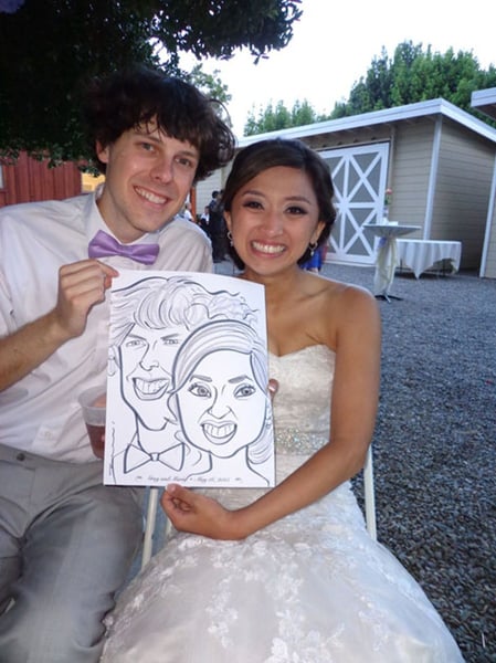 Caricature Artist for Hire Wedding Reception and Party Sketches - Gallery image