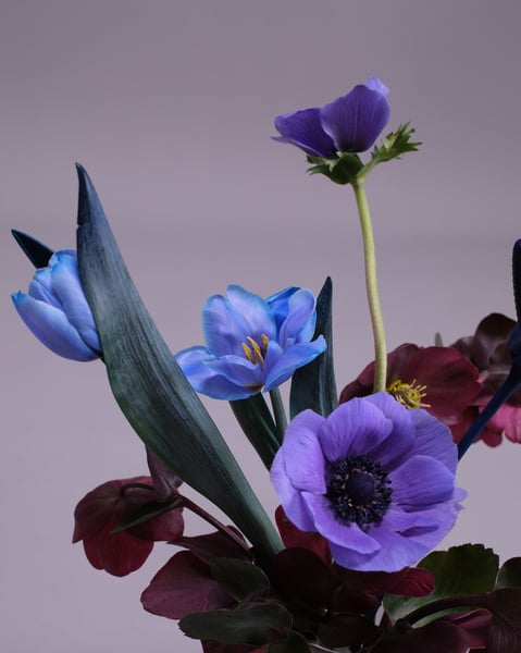 Petite Vase Set of Blue Event Florals for Tables and Showers - Gallery image