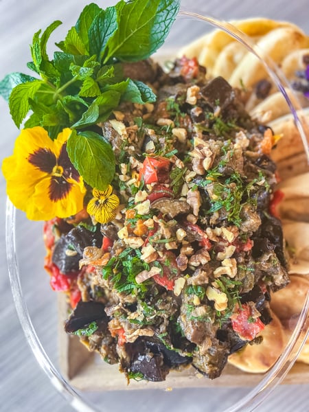 Smokey Eggplant Dip and Naan Platter for Gatherings - Gallery image