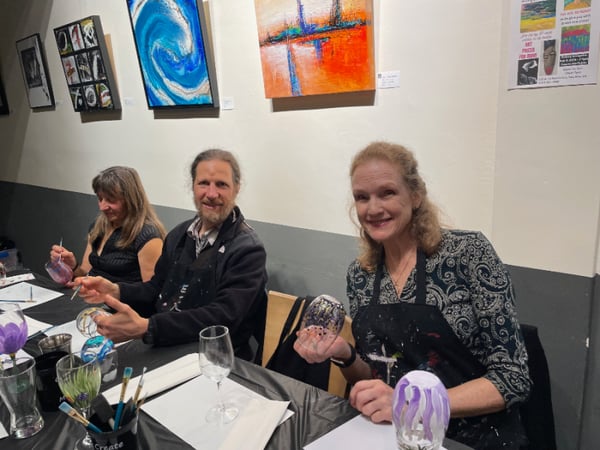 Virtual Wine Glass Painting virtual team building activity