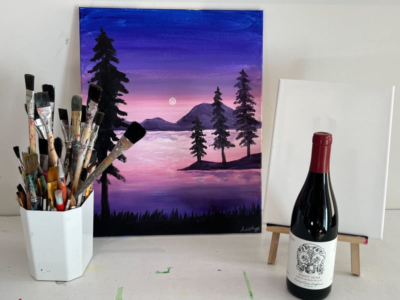 Acrylic Paint and Sip Night with Easels and Two Drinks Included - Gallery image