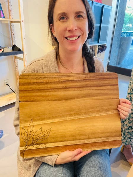 Wood Burning on Cutting Board - Gallery image