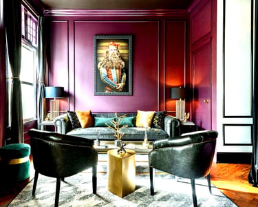 Chic Lounge with Sound System for Up to 45 Guests, 797 Sq Ft