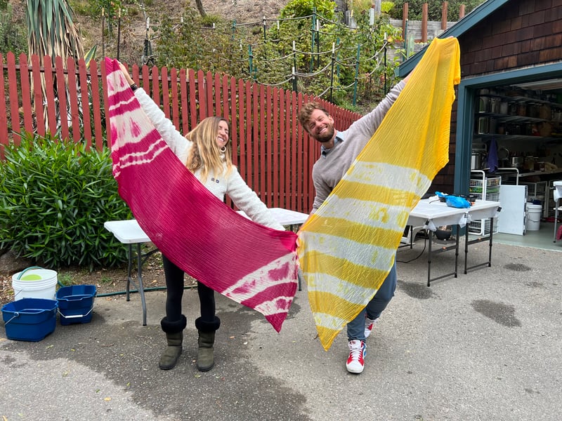 Natural Dye Scarf Workshop with Foraged Plants in a Garden Studio - Gallery image