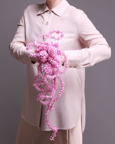 Cascading Pink Hyacinth Bridal Bouquet with Trailing Florets - Gallery image
