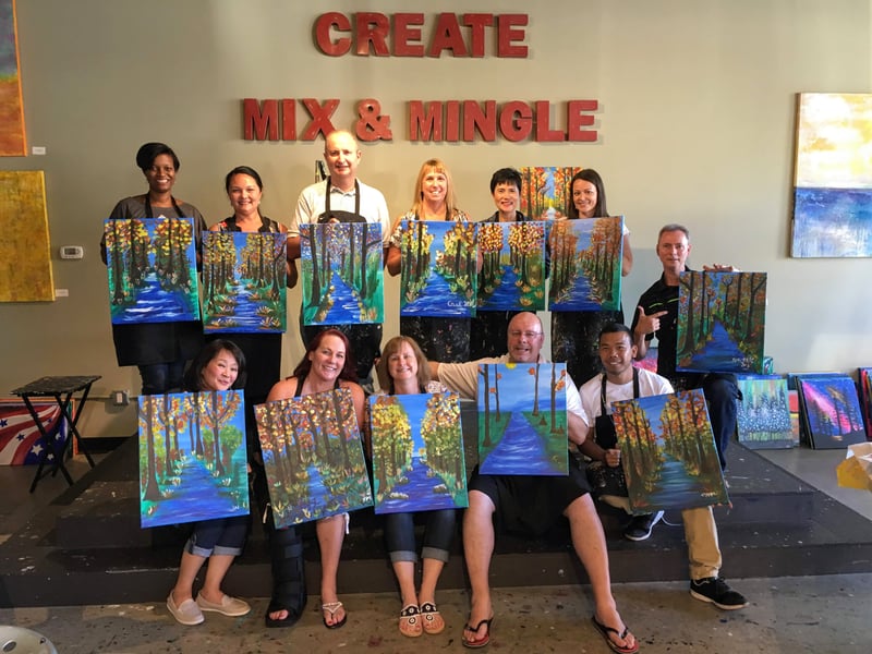Sip and Paint Canvas Class with Brush, Color and Shading Lessons - Featured image