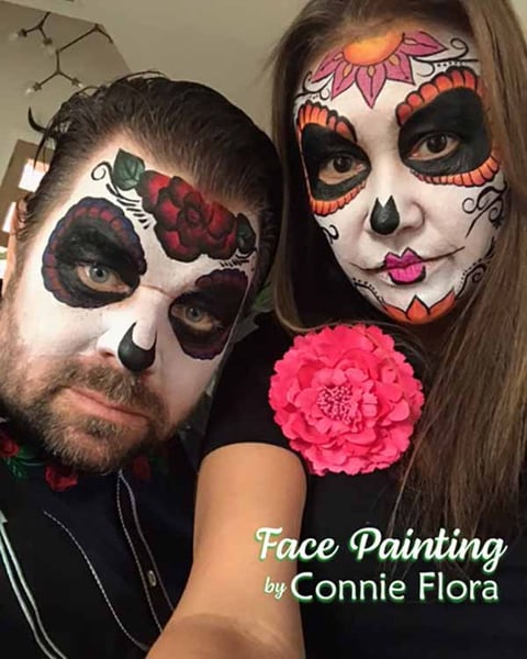Day of the Dead Sugar Skull Face Painting (1 Artist, 2-4h) - Gallery image