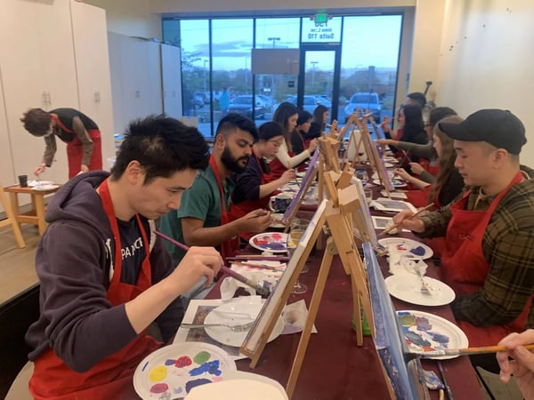 Onsite Paint and Sip for Your Office - Holiday Party - Featured image