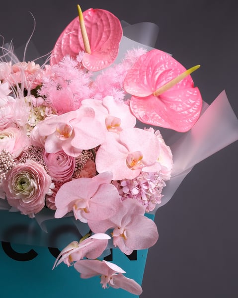 Oversized Pink Statement Bouquet with Hydrangea and Orchids - Gallery image