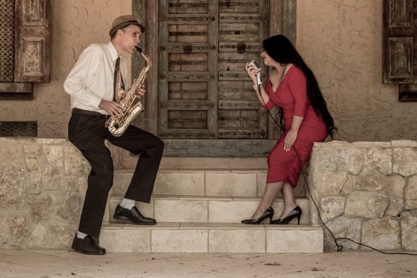 Live Jazz Band for Hire, Swing Duo for Weddings and Events - Anniversary - Featured image