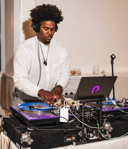 Five-Hour Wedding DJ MC with Cocktail Sound and Uplighting