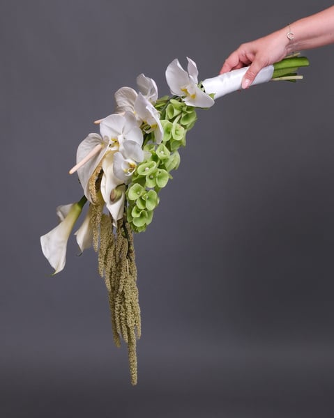 Cascading White and Green Bridal Bouquet with Anthuriums - Gallery image
