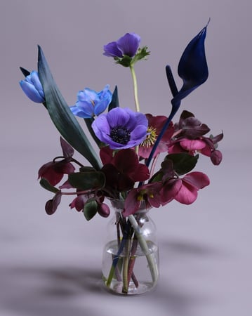 Petite Vase Set of Blue Event Florals for Tables and Showers - Anniversary - Featured image
