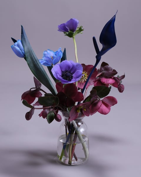 Petite Vase Set of Blue Event Florals for Tables and Showers - Featured image