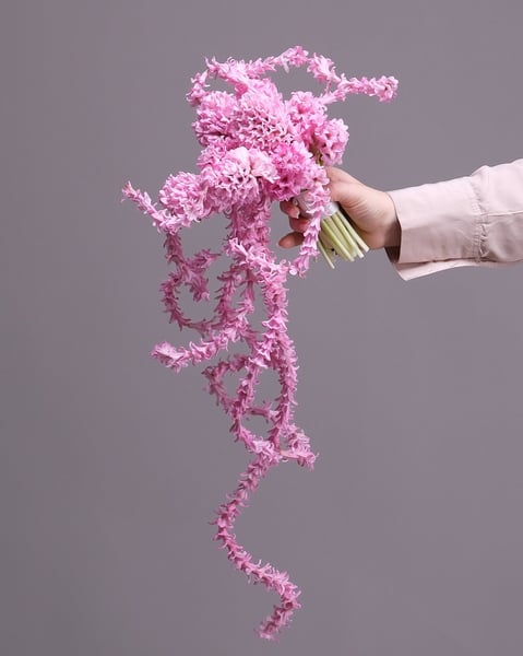 Cascading Pink Hyacinth Bridal Bouquet with Trailing Florets - Gallery image