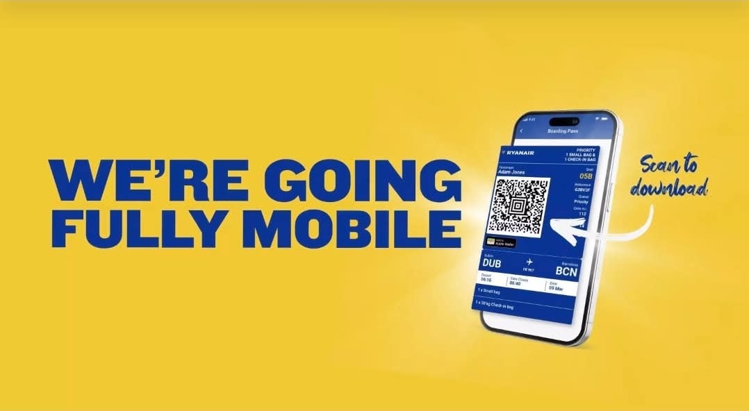 Ryanair Switches to 100% Digital Boarding Passes from November 12, 2025