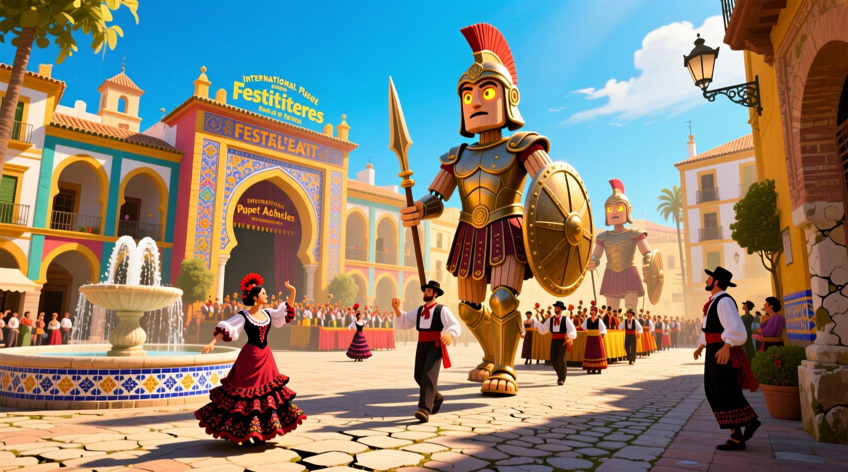 International Puppet Theatre Festival Festitíteres Featuring the Giant Achilles Parade