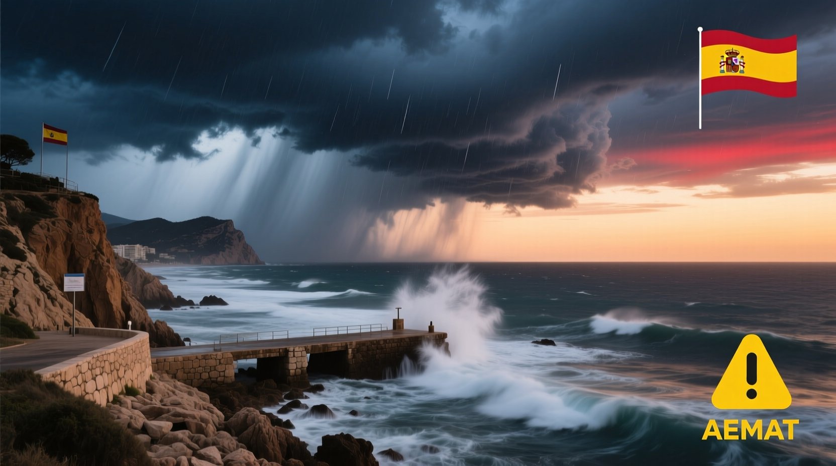 Un frente de lluvia y viento afecta a Alicante: AEMET emite aviso amarillo en la costa