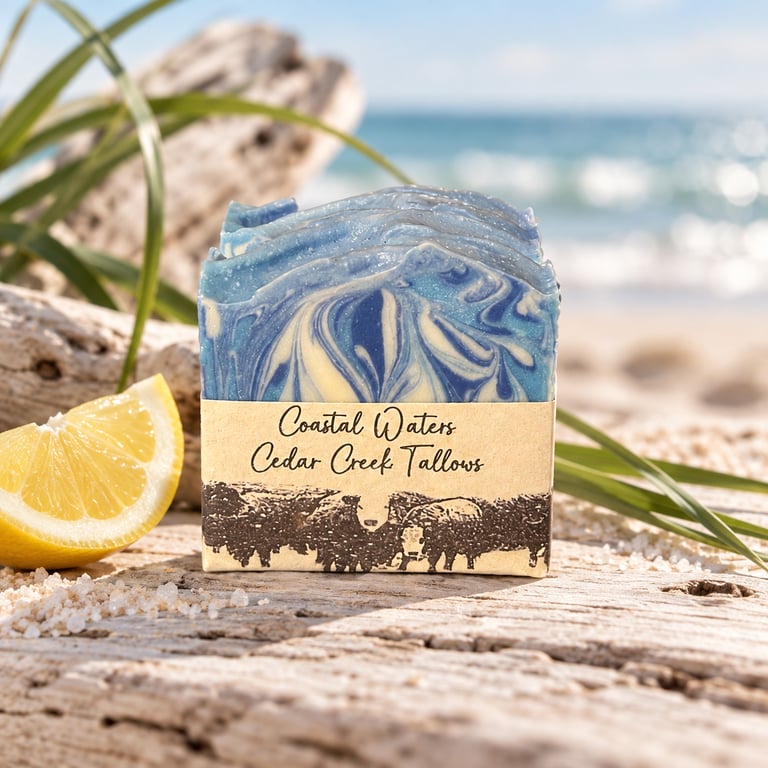 Coastal Waters handmade tallow soap by Cedar Creek