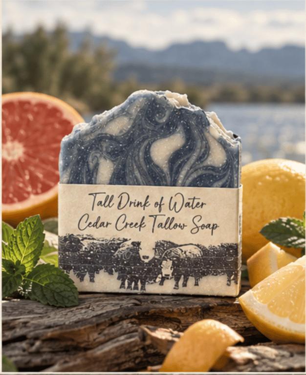 Tall Drink of Water handmade tallow soap by Cedar Creek