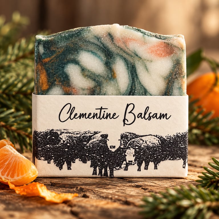 Clementine Balsam handmade tallow soap by Cedar Creek