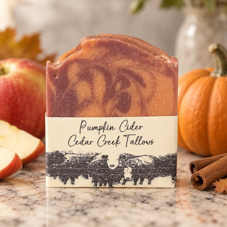 Pumpkin Cider handmade tallow soap by Cedar Creek