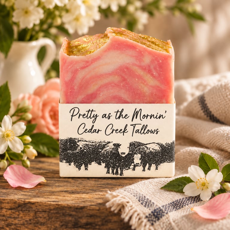 Pretty as the Mornin' handmade tallow soap by Cedar Creek
