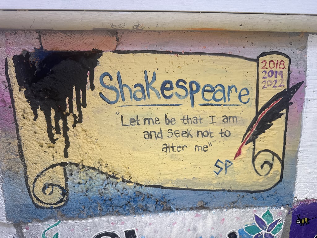 Shakespeare's brick on the Camp Rotary walkway