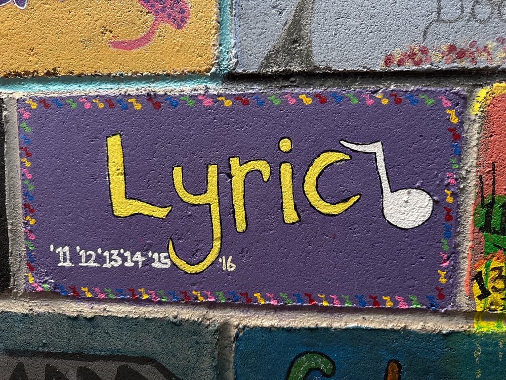 Lyric's brick on the Camp Rotary walkway