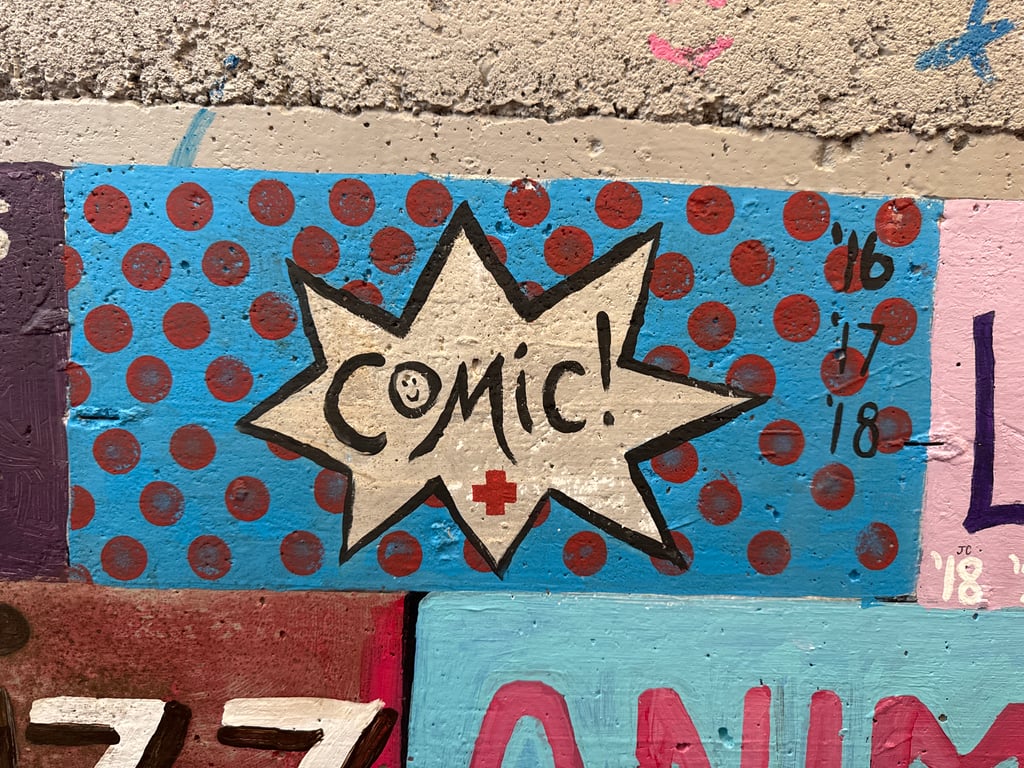 Comic's brick on the Camp Rotary walkway