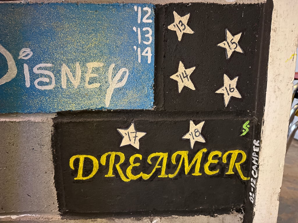 Dreamer's brick on the Camp Rotary walkway