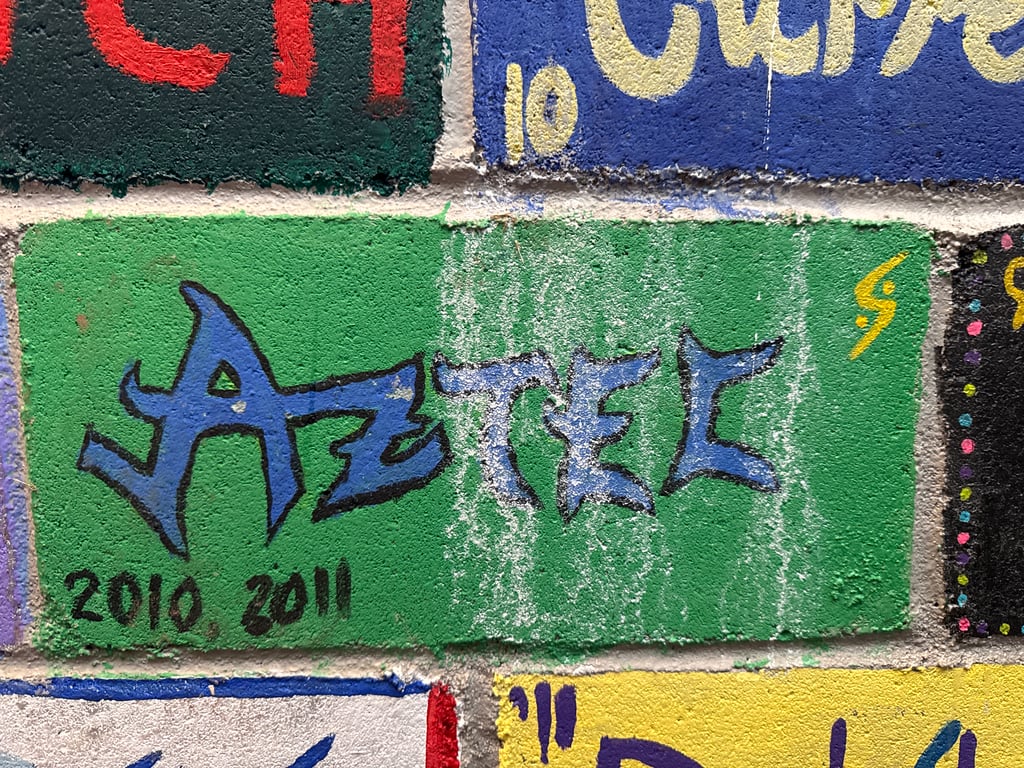 Aztec's brick on the Camp Rotary walkway