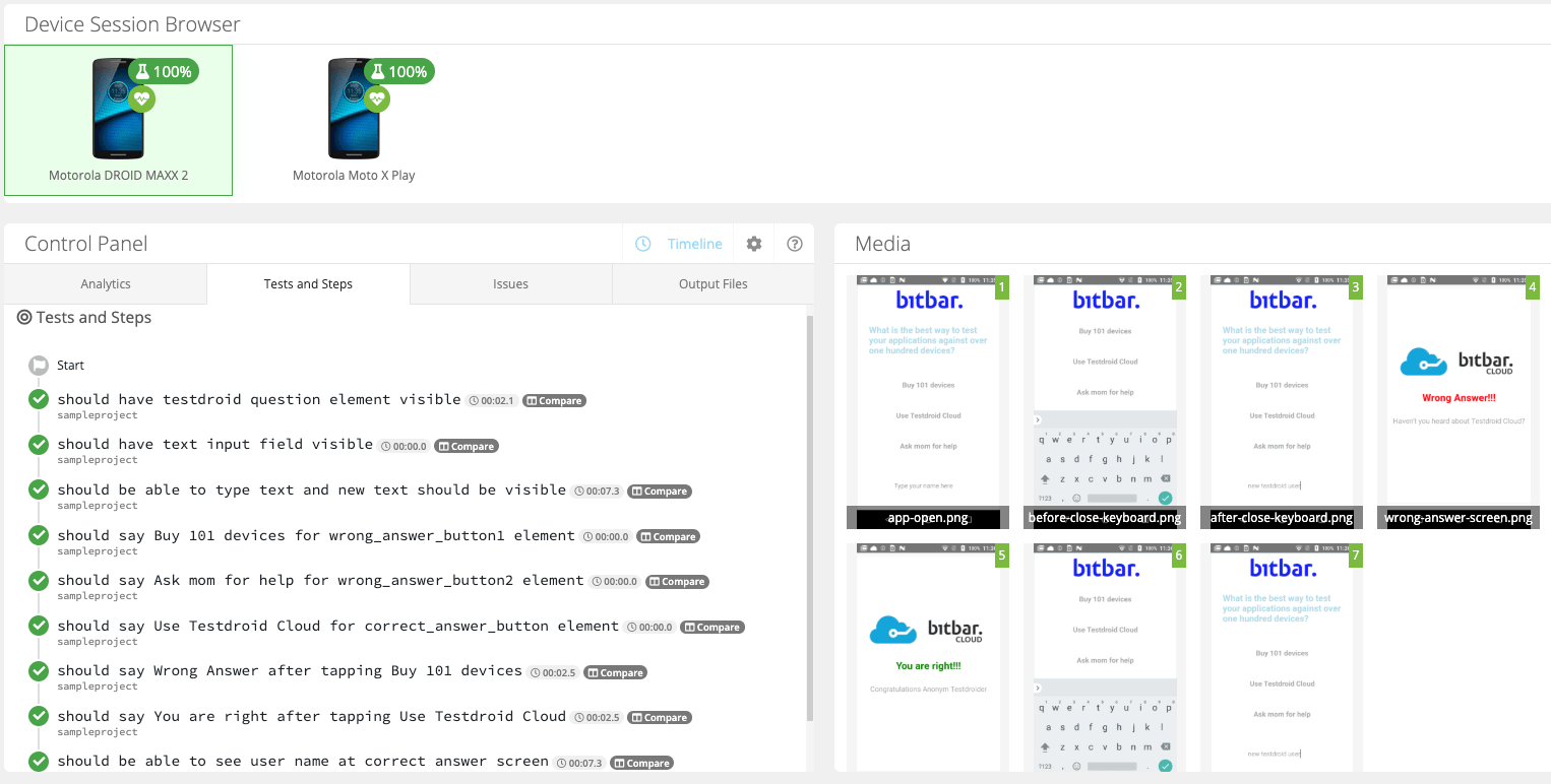 detox tests console