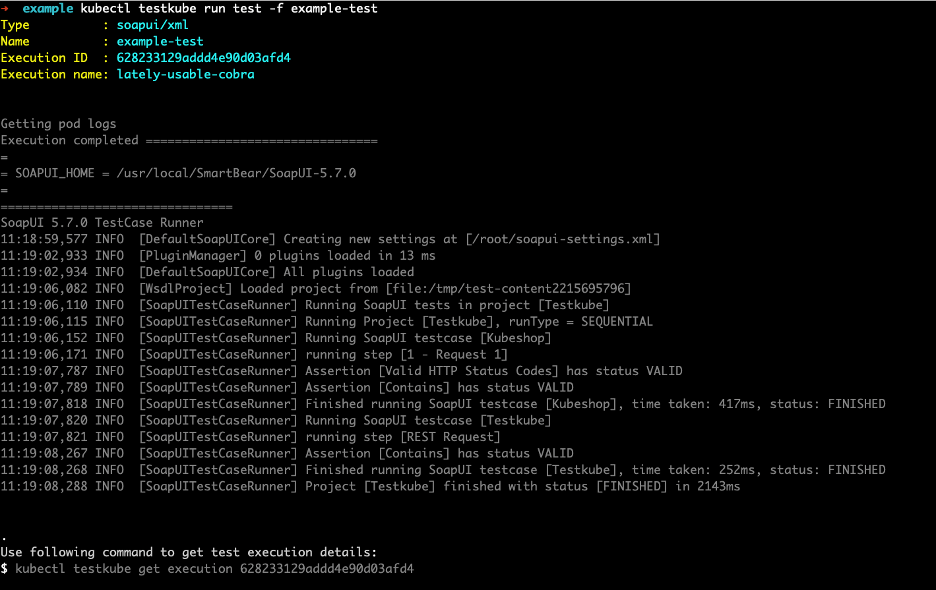 testkube run test