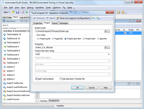 TestComplete Operation