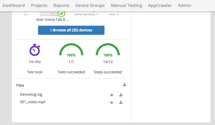 video recording in testdroid cloud